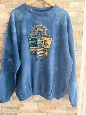 DAGOLI Crewneck Sweatshirt with Tribal-Inspired Motif